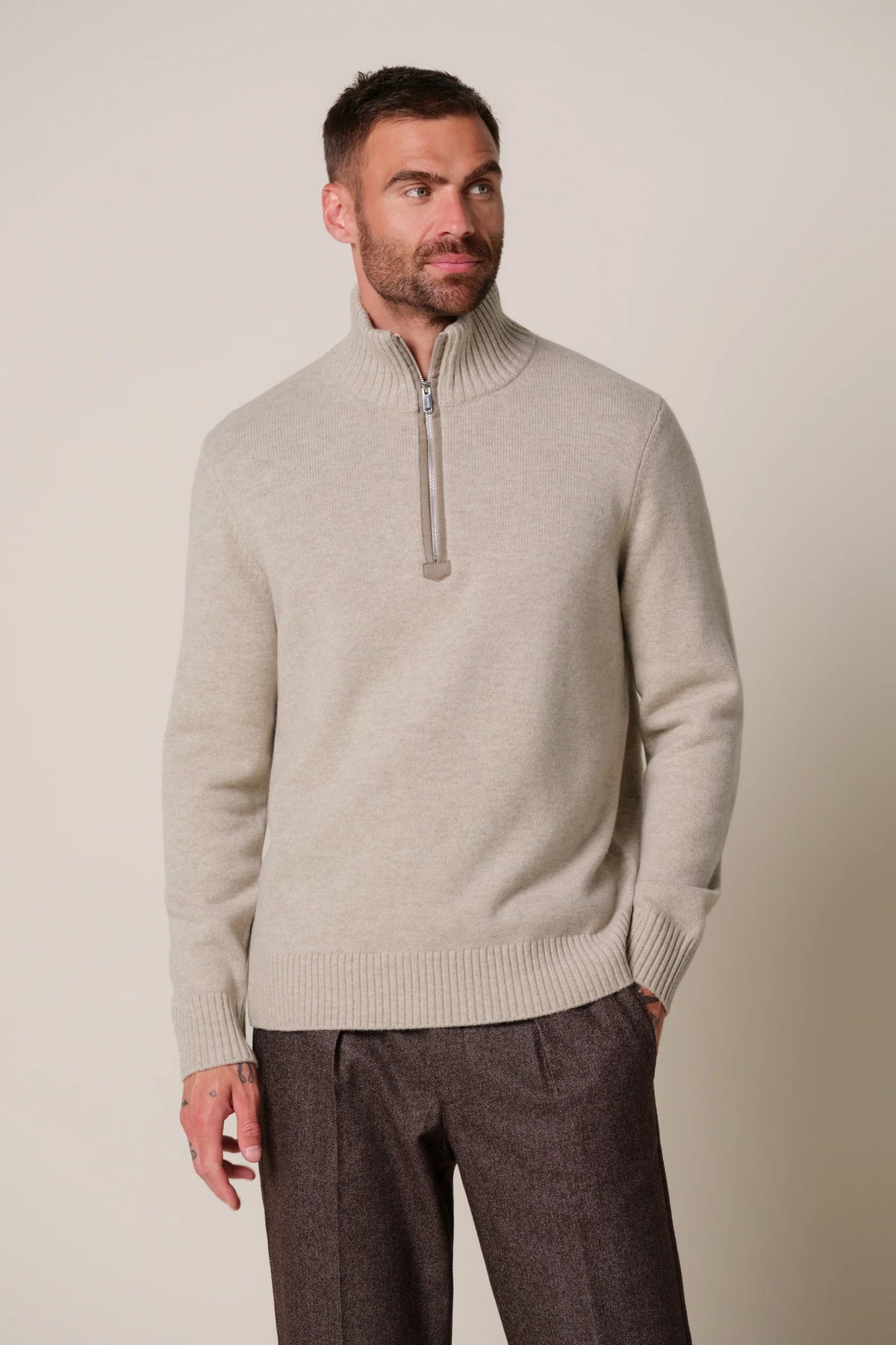 PROFUOMO WOOL HALF ZIP