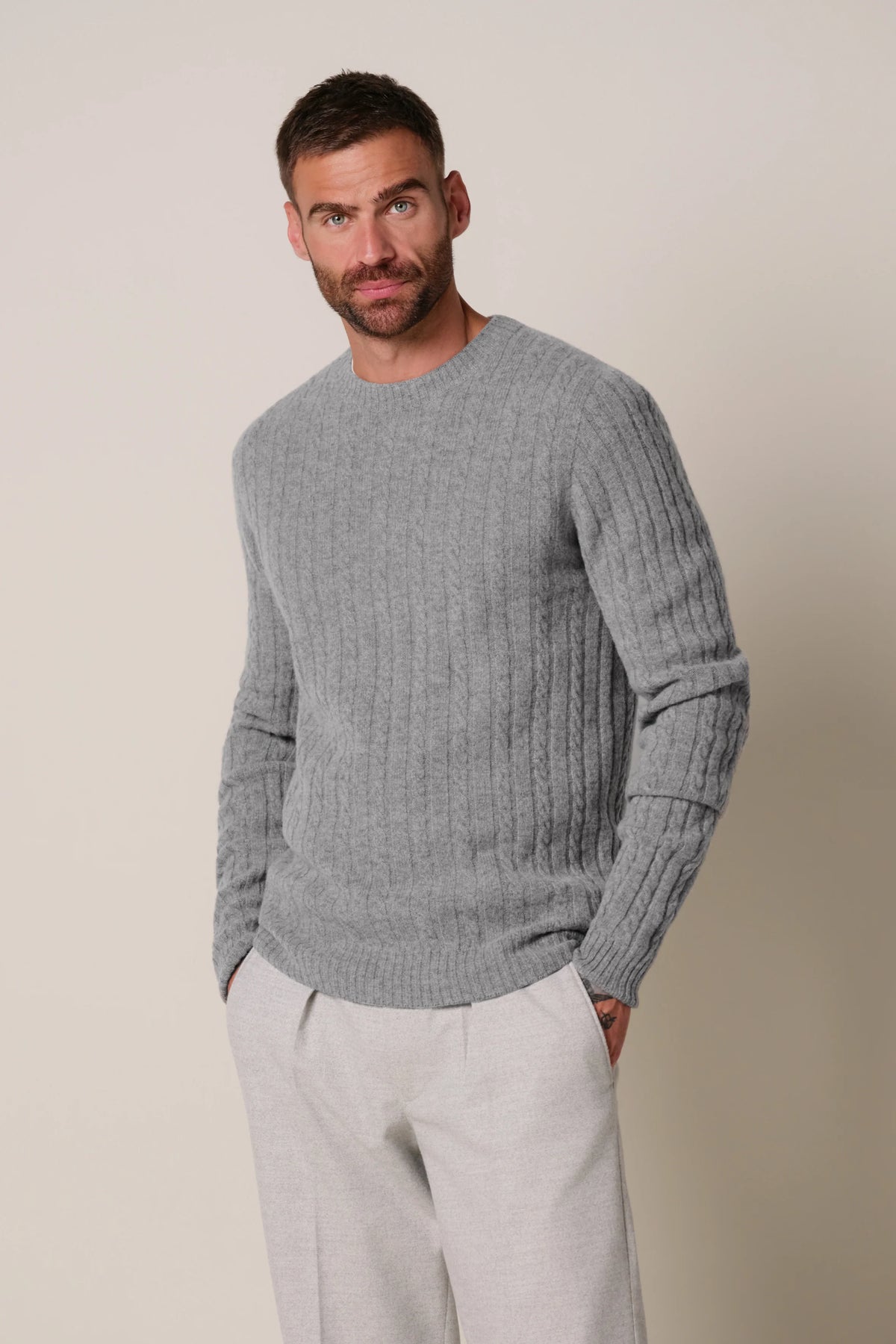 PROFUOMO CASHMERE CABLE PULLOVER