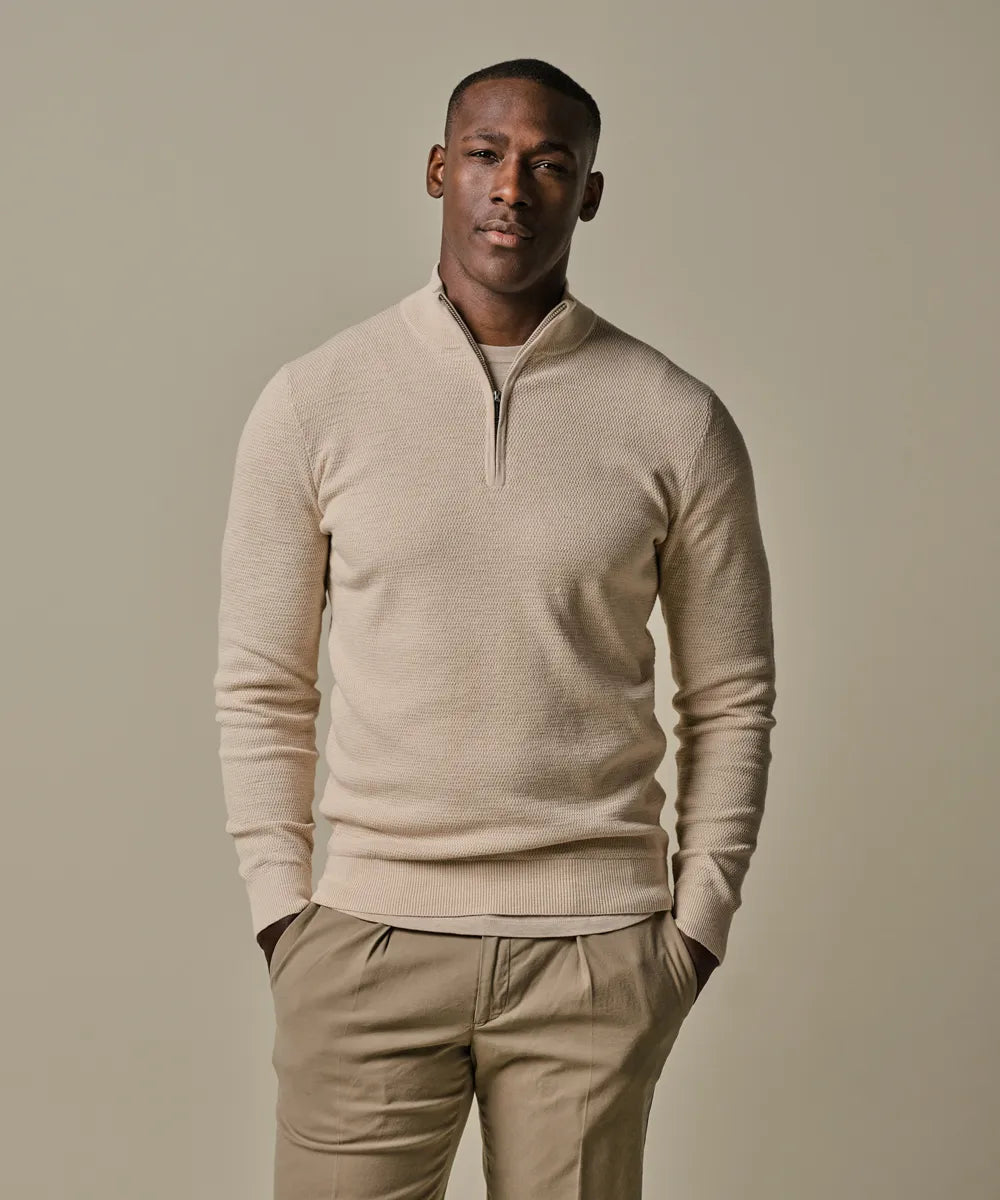 PROFUOMO STRUCTURED HALF ZIP PULLOVER