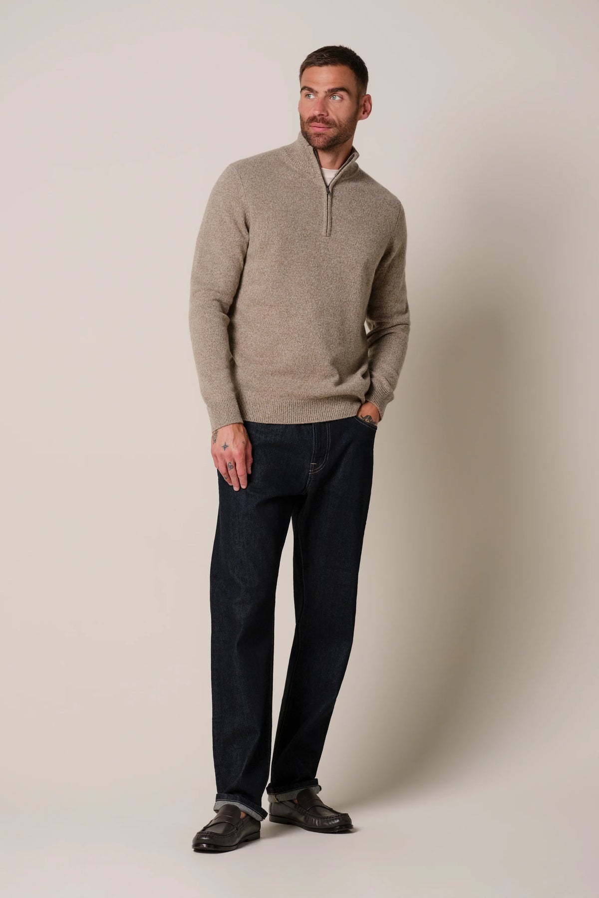 PROFUOMO WOOL HALF ZIP