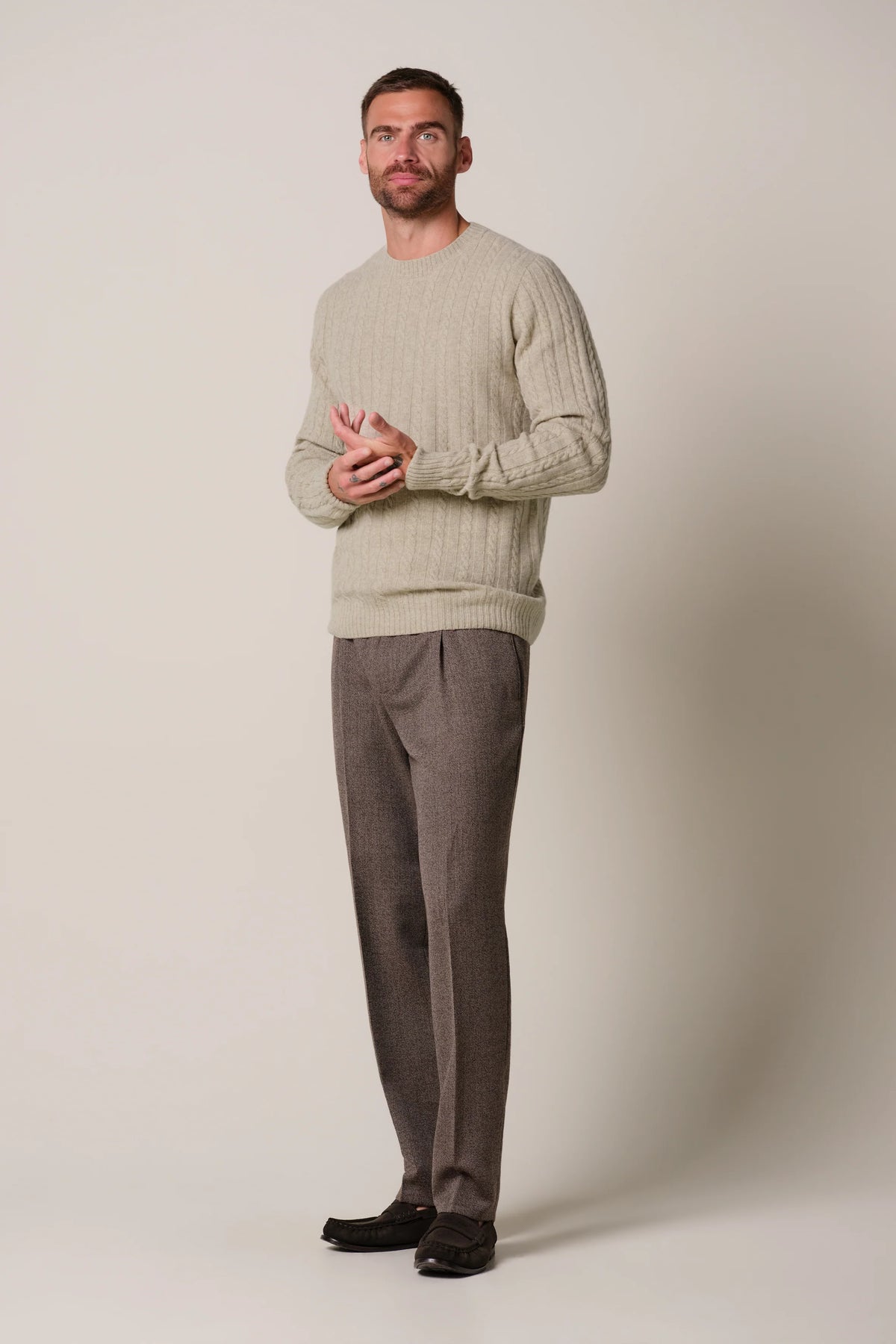 PROFUOMO CASHMERE CABLE PULLOVER