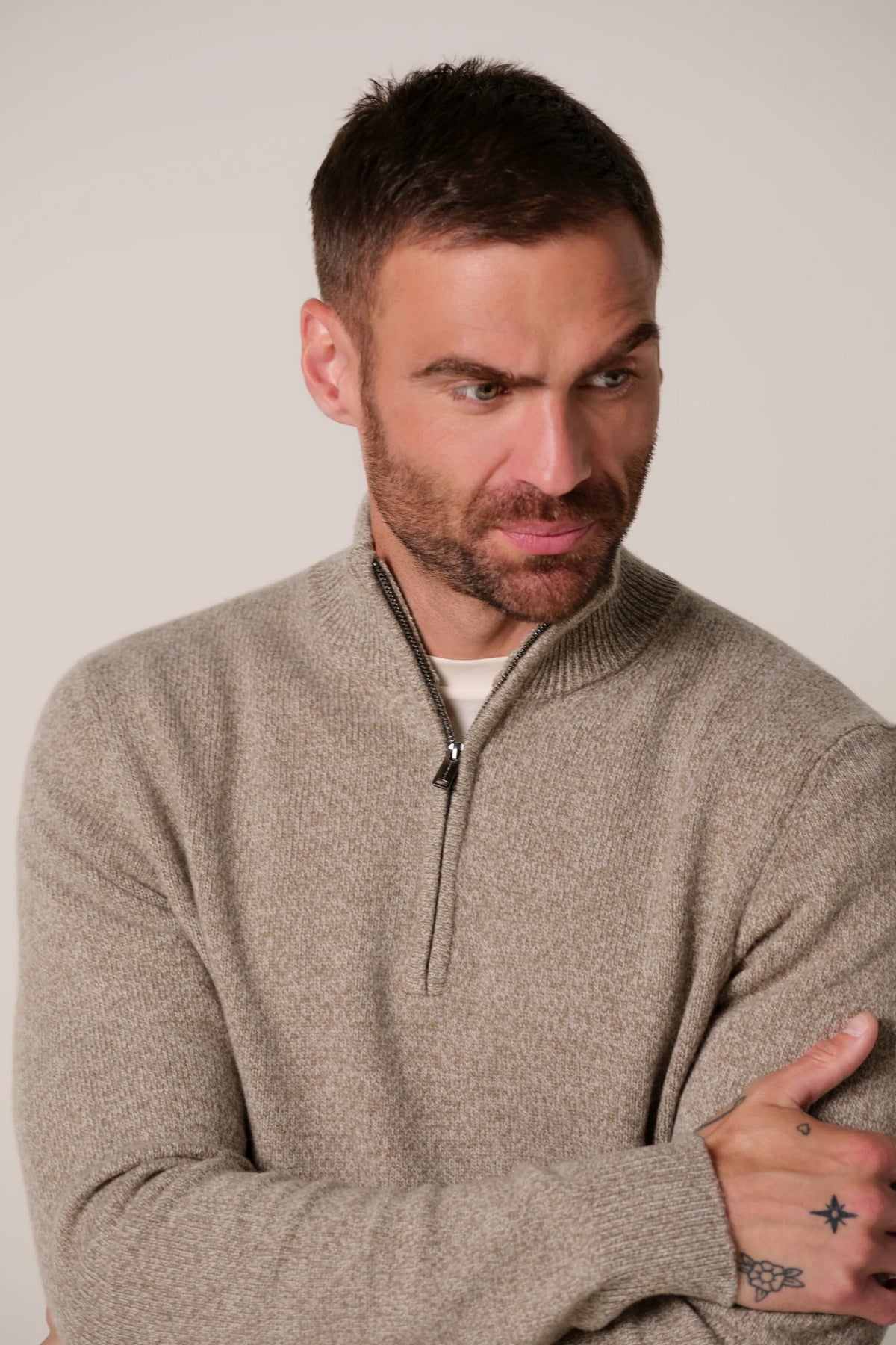 PROFUOMO WOOL HALF ZIP