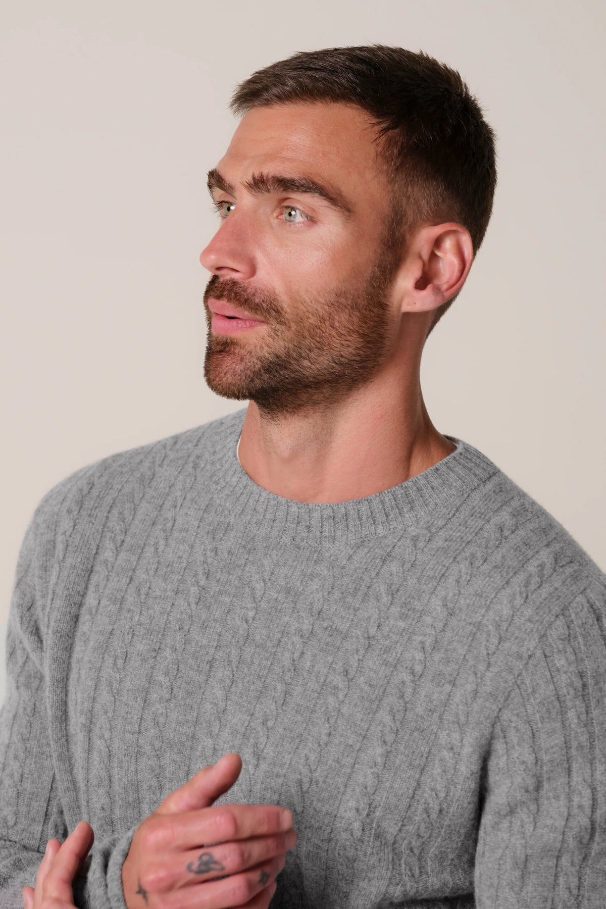 PROFUOMO CASHMERE CABLE PULLOVER