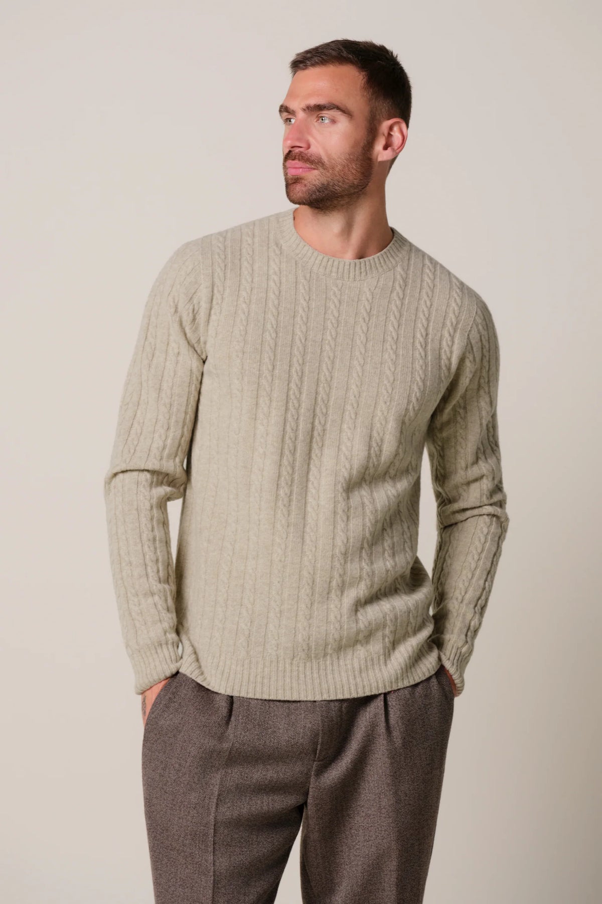 PROFUOMO CASHMERE CABLE PULLOVER