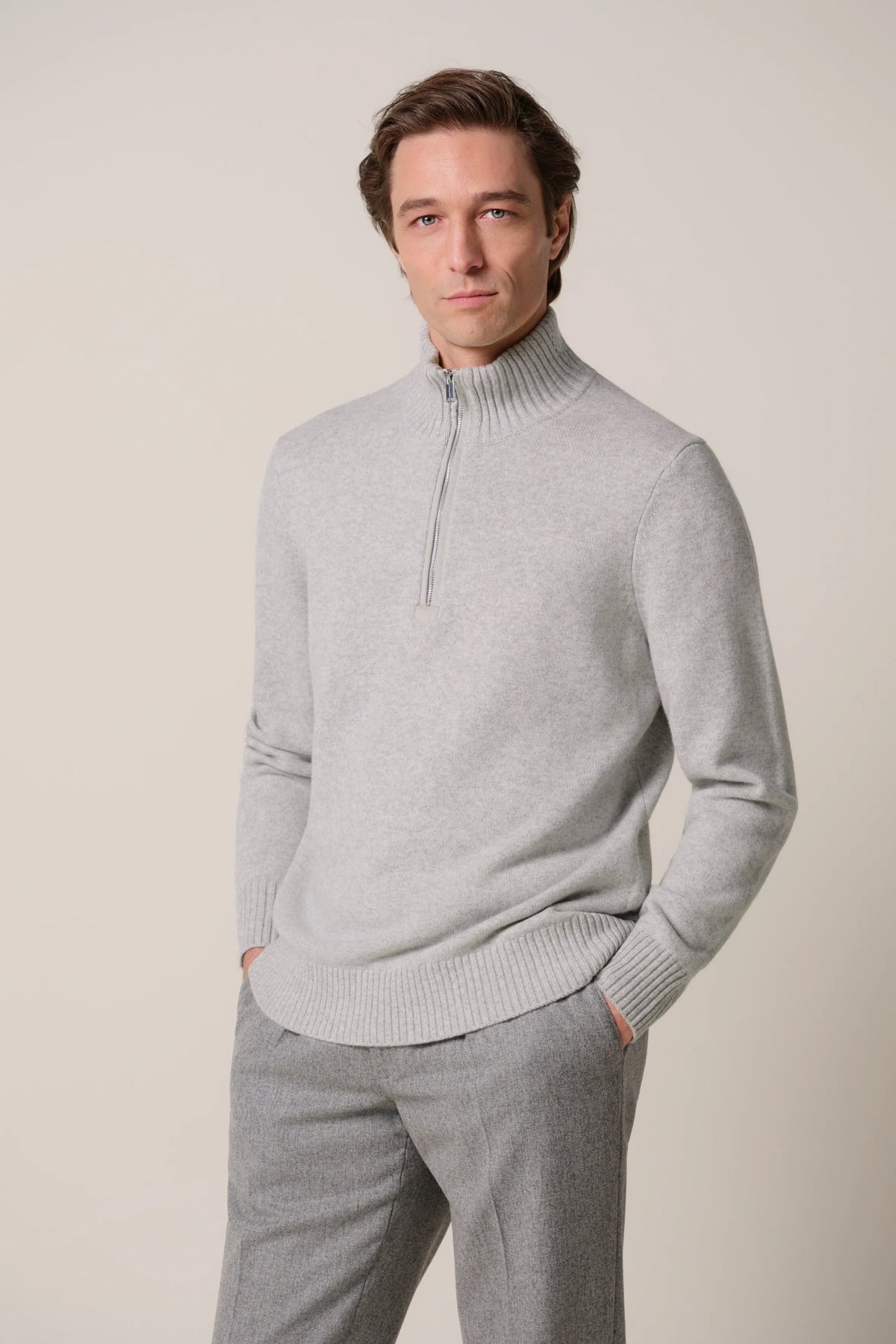 PROFUOMO WOOL HALF ZIP