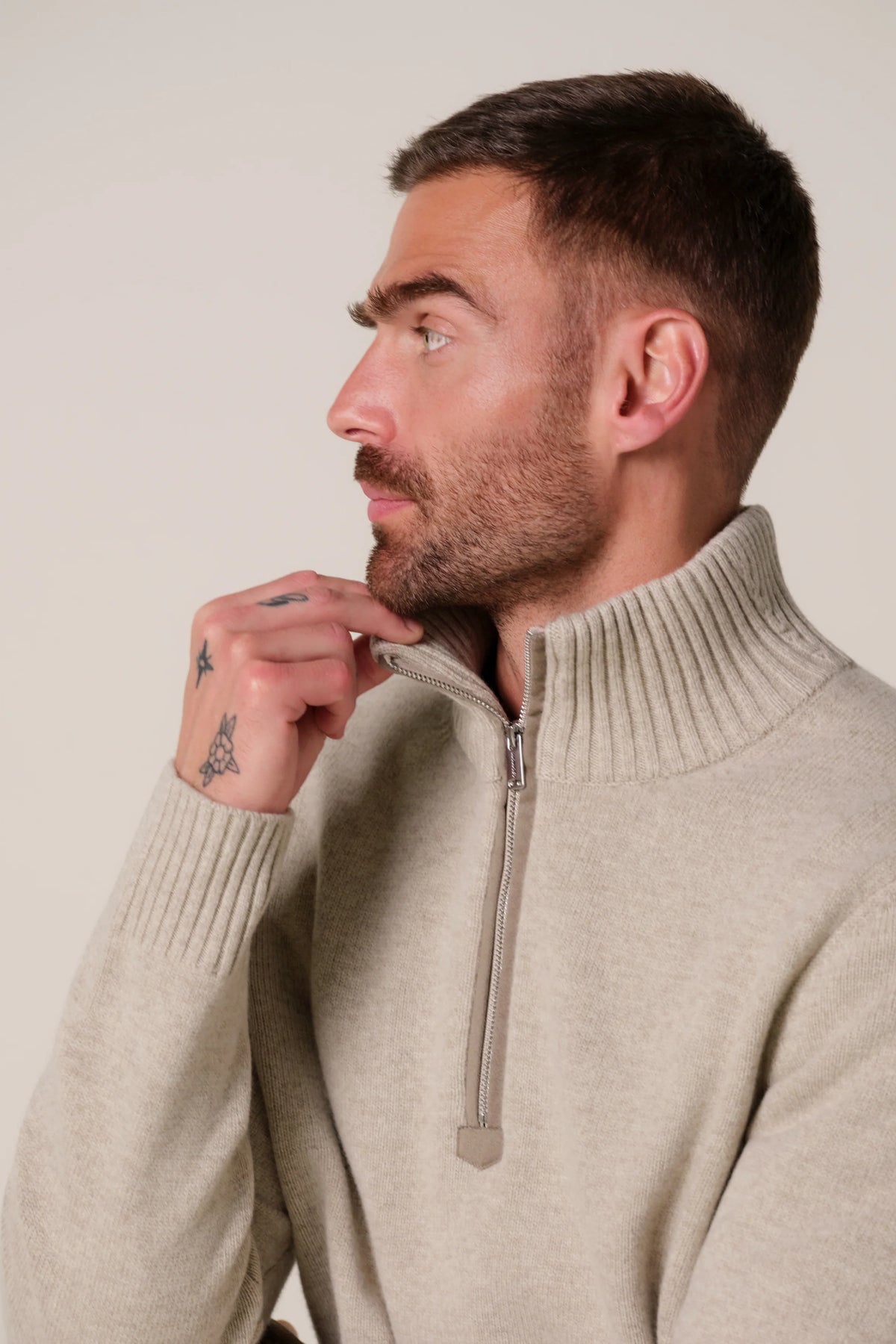 PROFUOMO WOOL HALF ZIP