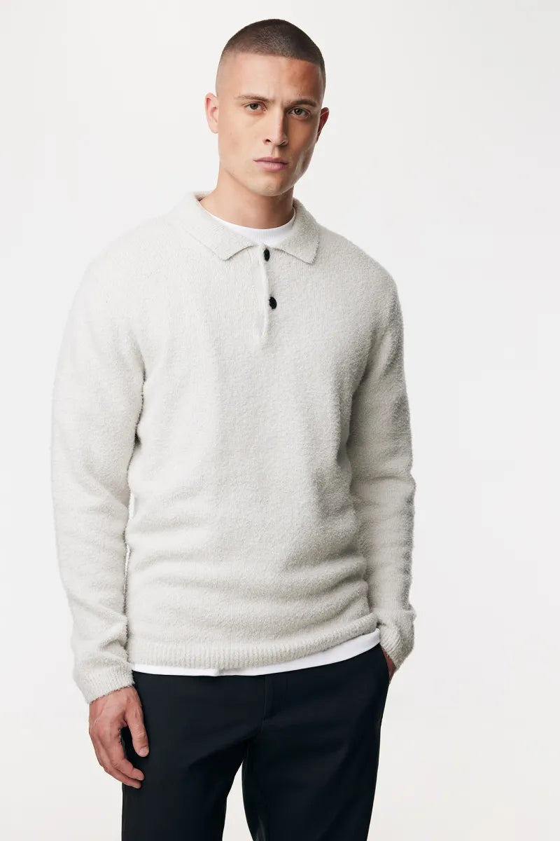 GENTI BOILED COTTON POLO SWEATER