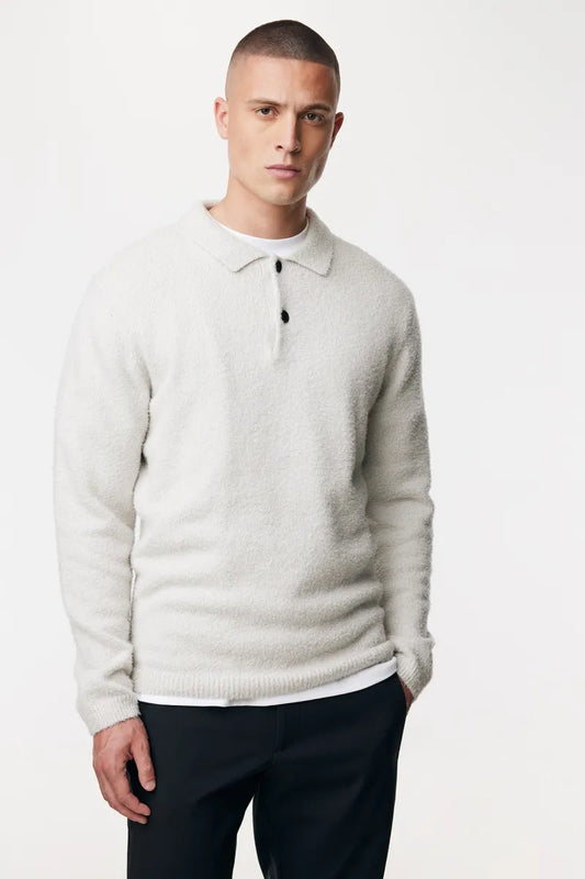 GENTI BOILED COTTON POLO SWEATER