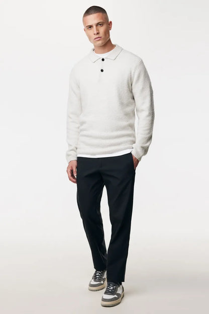 GENTI BOILED COTTON POLO SWEATER