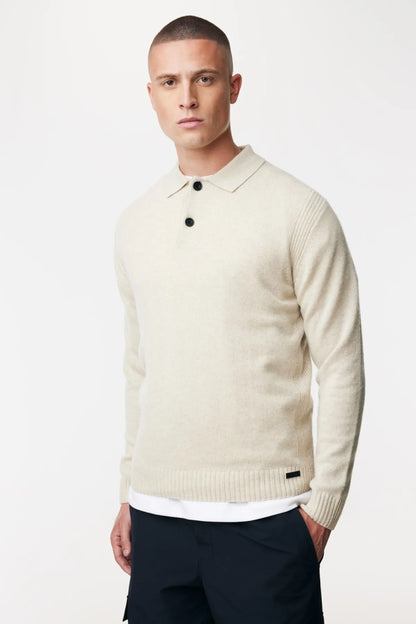 GENTI WOOL MIX POLO SWEATER