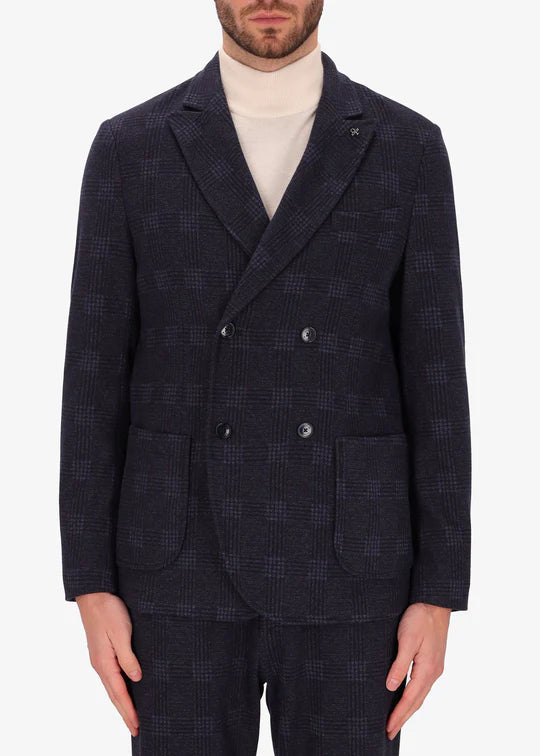 DISTRETTO PRINCE OF WALES DOUBLE BREASTED BLAZER