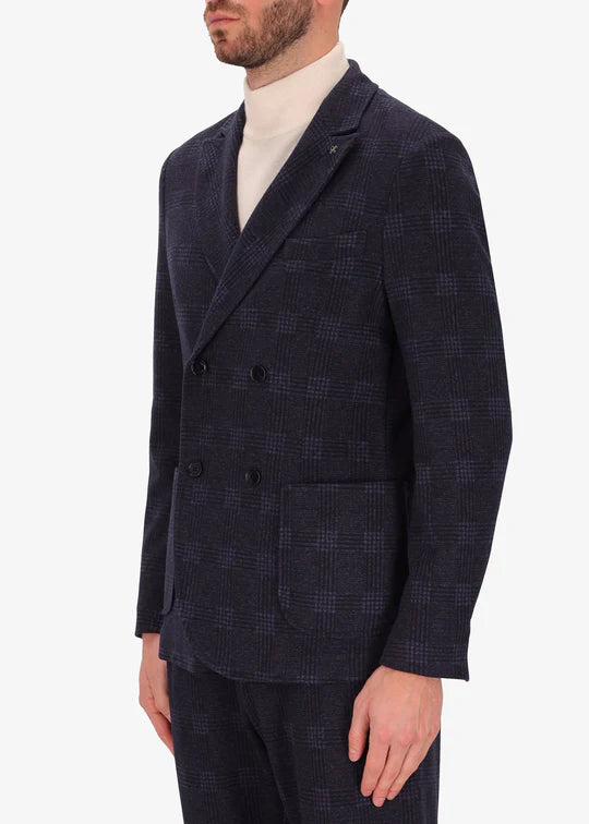 DISTRETTO PRINCE OF WALES DOUBLE BREASTED BLAZER