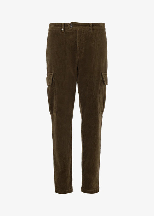 DISTRETTO VELVET STRETCH CARGO TROUSERS