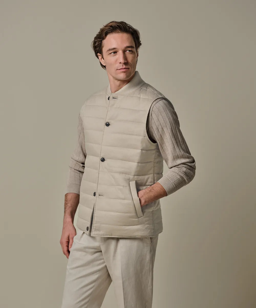 PROFUOMO LINEN COTTON BODYWARMER