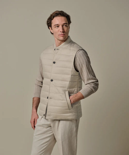 PROFUOMO LINEN COTTON BODYWARMER