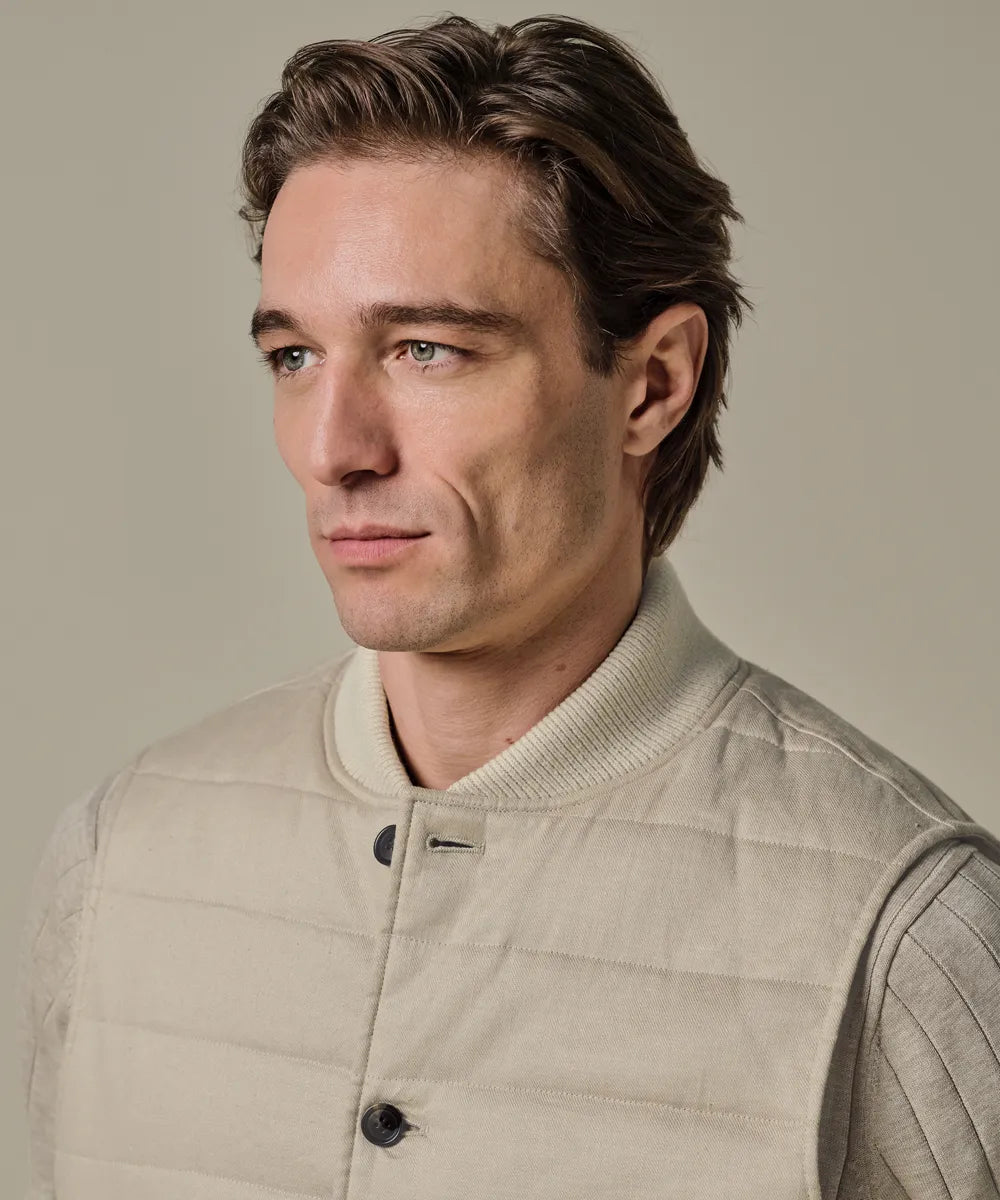 PROFUOMO LINEN COTTON BODYWARMER