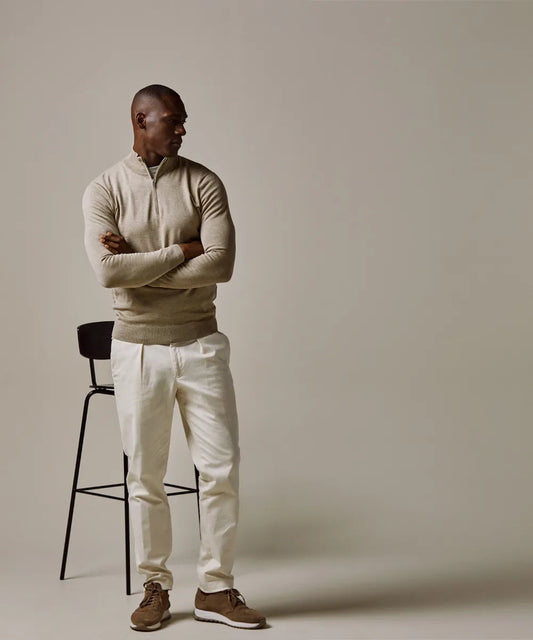 PROFUOMO COTTON SILK HALF ZIP PULLOVER