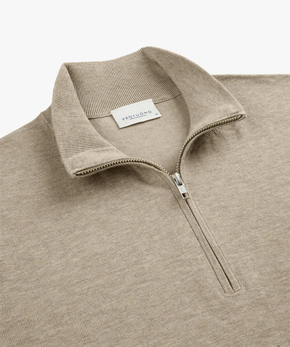 PROFUOMO COTTON SILK HALF ZIP PULLOVER