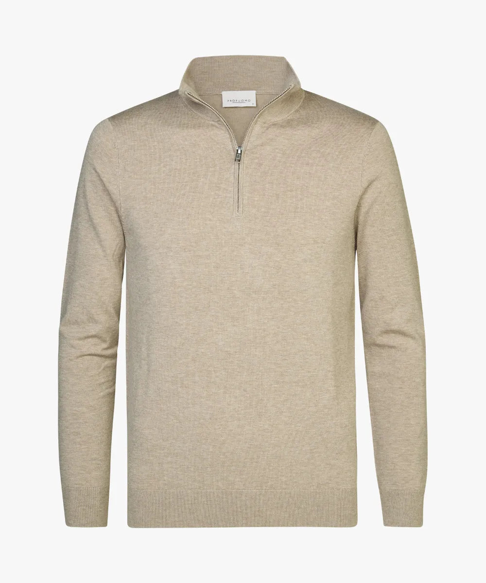 PROFUOMO COTTON SILK HALF ZIP PULLOVER