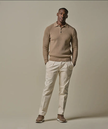 PROFUOMO RIB LONG SLEEVE POLO
