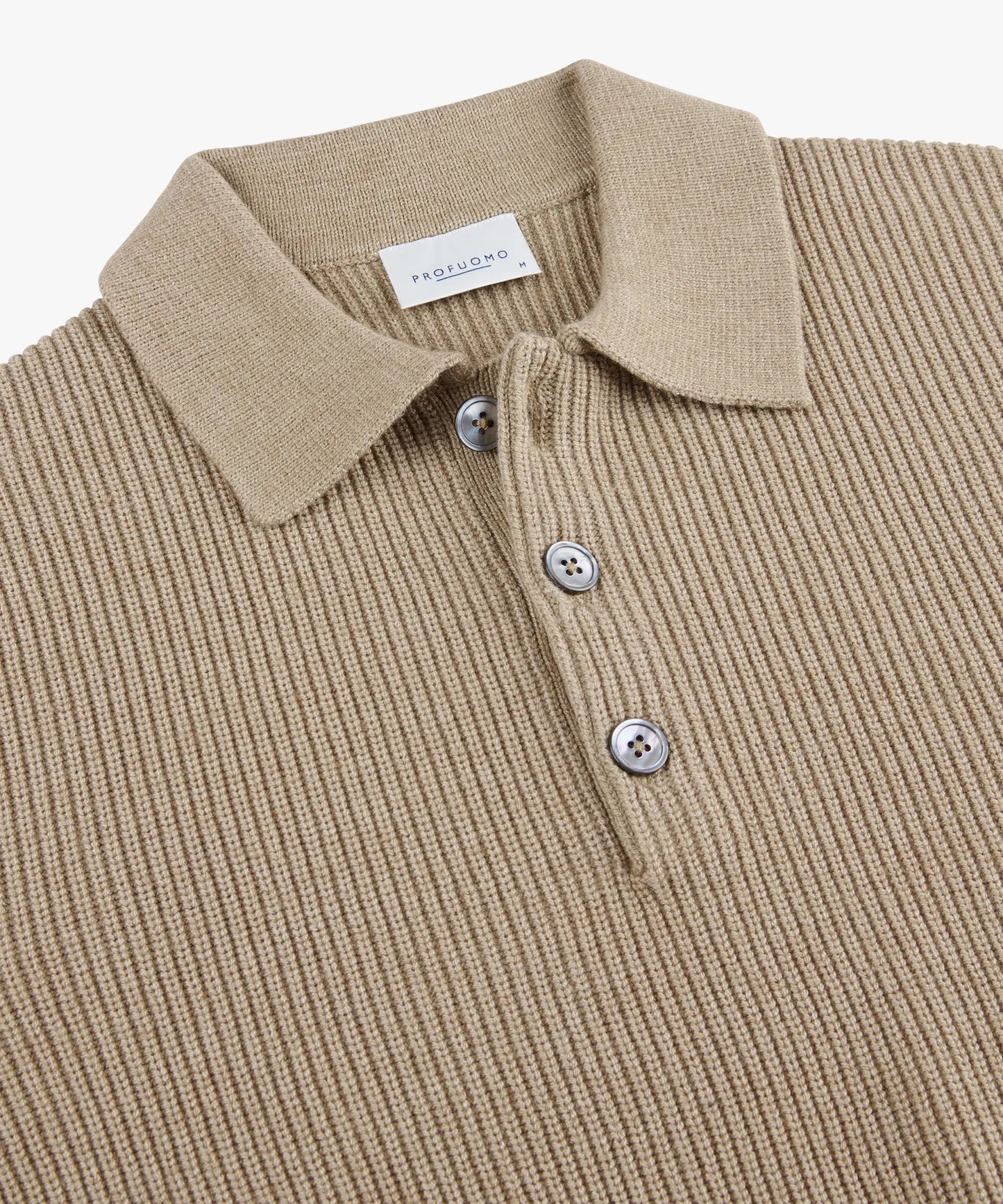 PROFUOMO RIB LONG SLEEVE POLO