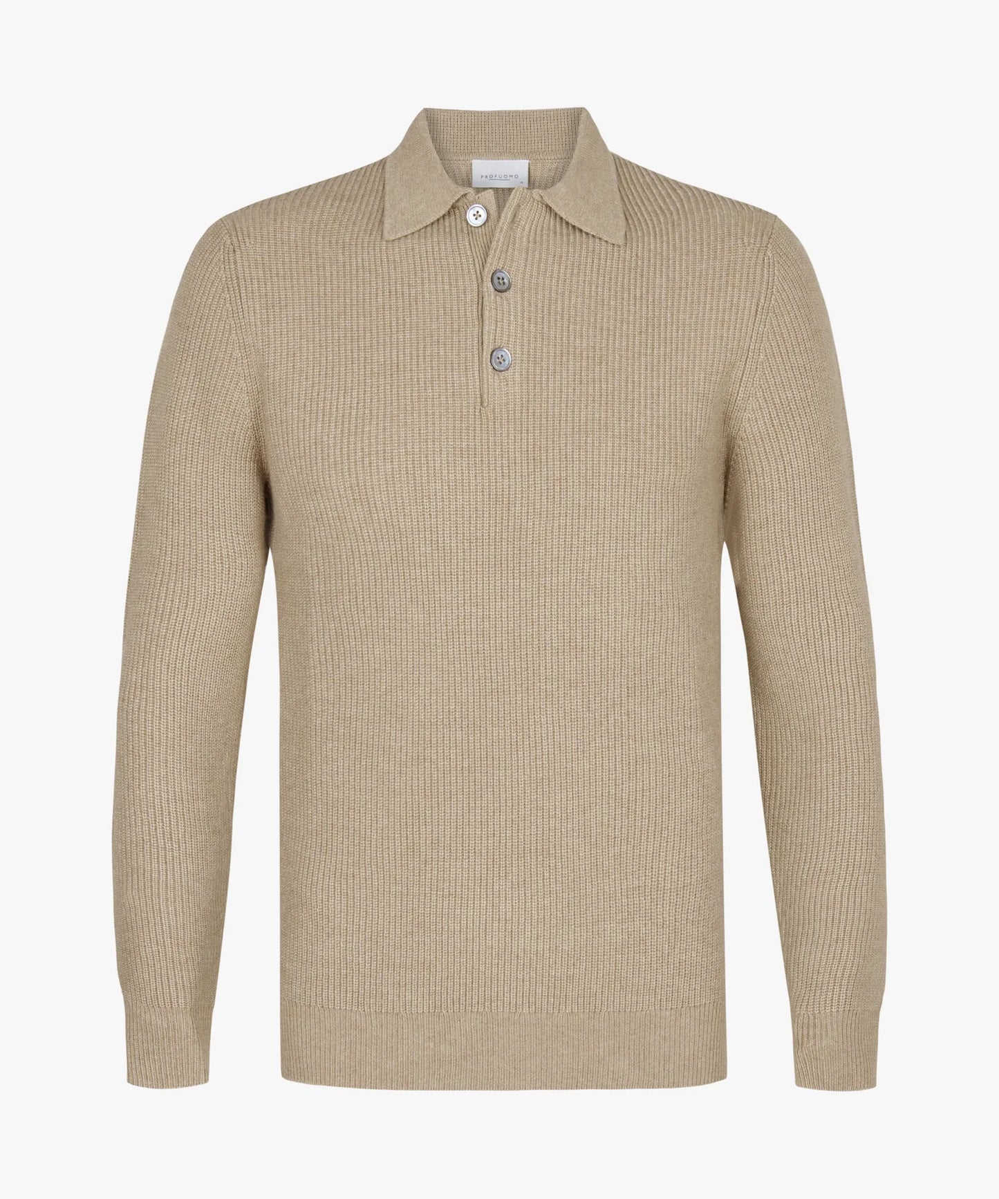 PROFUOMO RIB LONG SLEEVE POLO