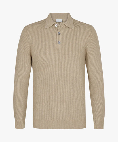 PROFUOMO RIB LONG SLEEVE POLO