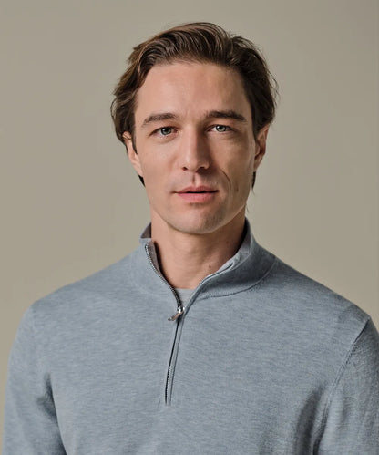 PROFUOMO COTTON SILK HALF ZIP PULLOVER