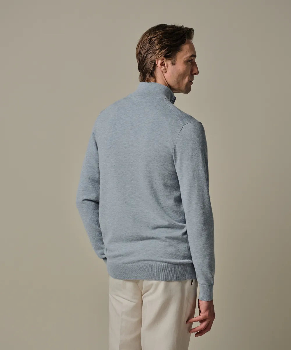 PROFUOMO COTTON SILK HALF ZIP PULLOVER