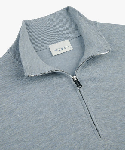 PROFUOMO COTTON SILK HALF ZIP PULLOVER