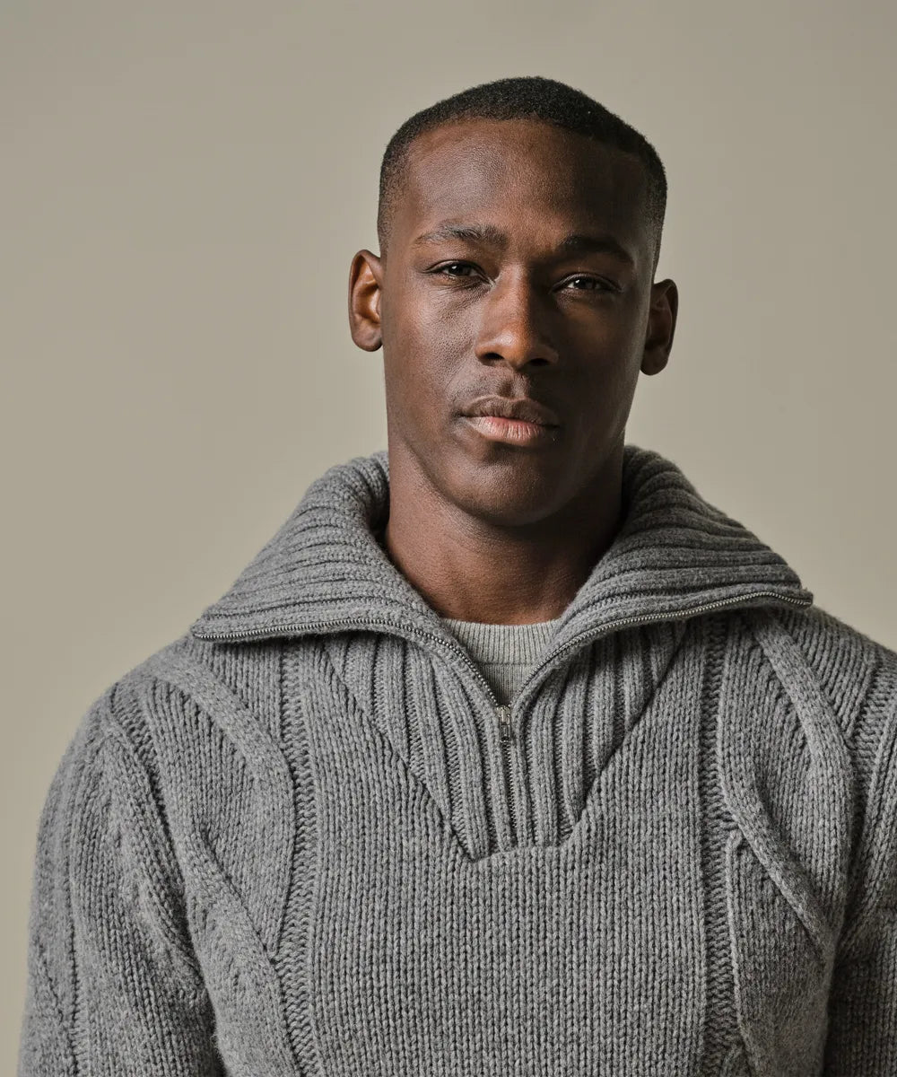 PROFUOMO CABLE HALF ZIP