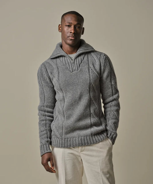 PROFUOMO CABLE HALF ZIP