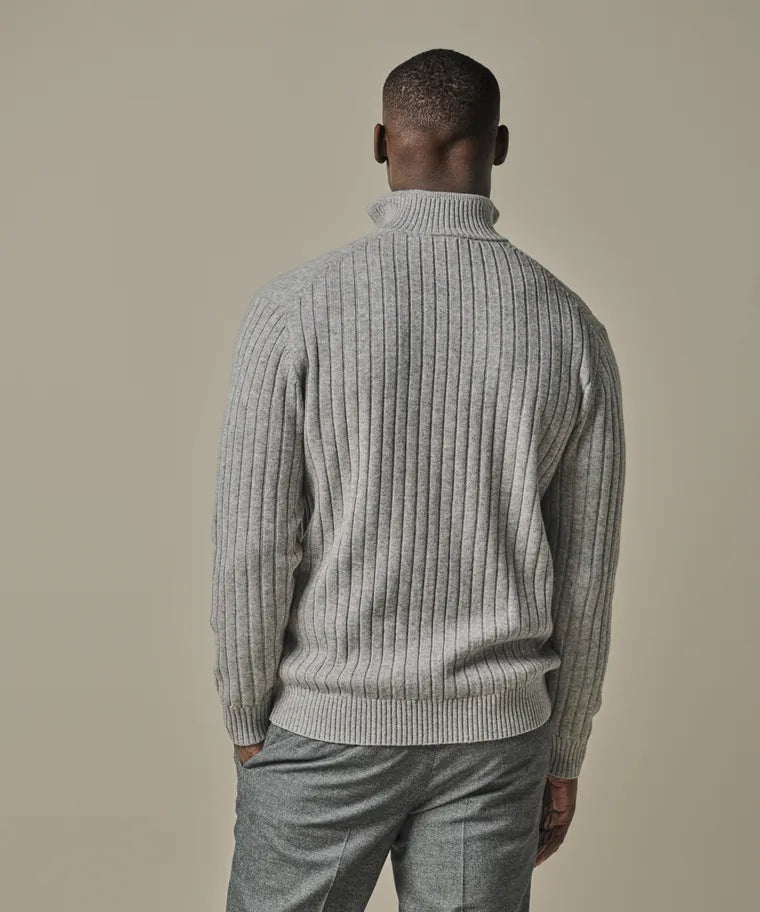 PROFUOMO WOOL BLEND HALF ZIP PULLOVER