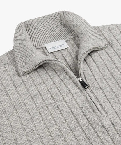 PROFUOMO WOOL BLEND HALF ZIP PULLOVER