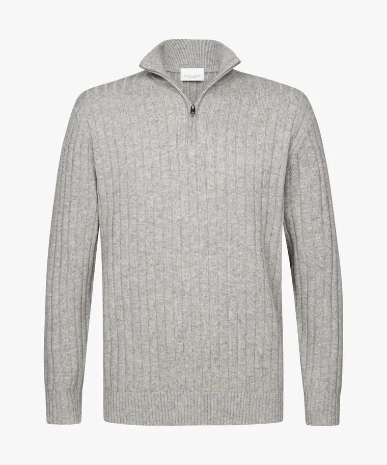 PROFUOMO WOOL BLEND HALF ZIP PULLOVER