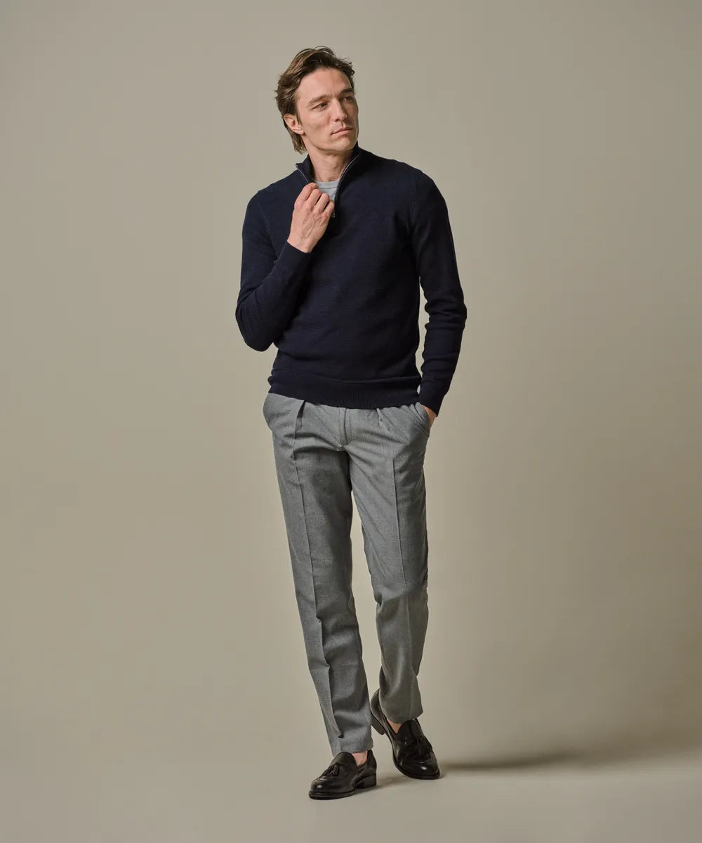 PROFUOMO STRUCTURED HALF ZIP PULLOVER
