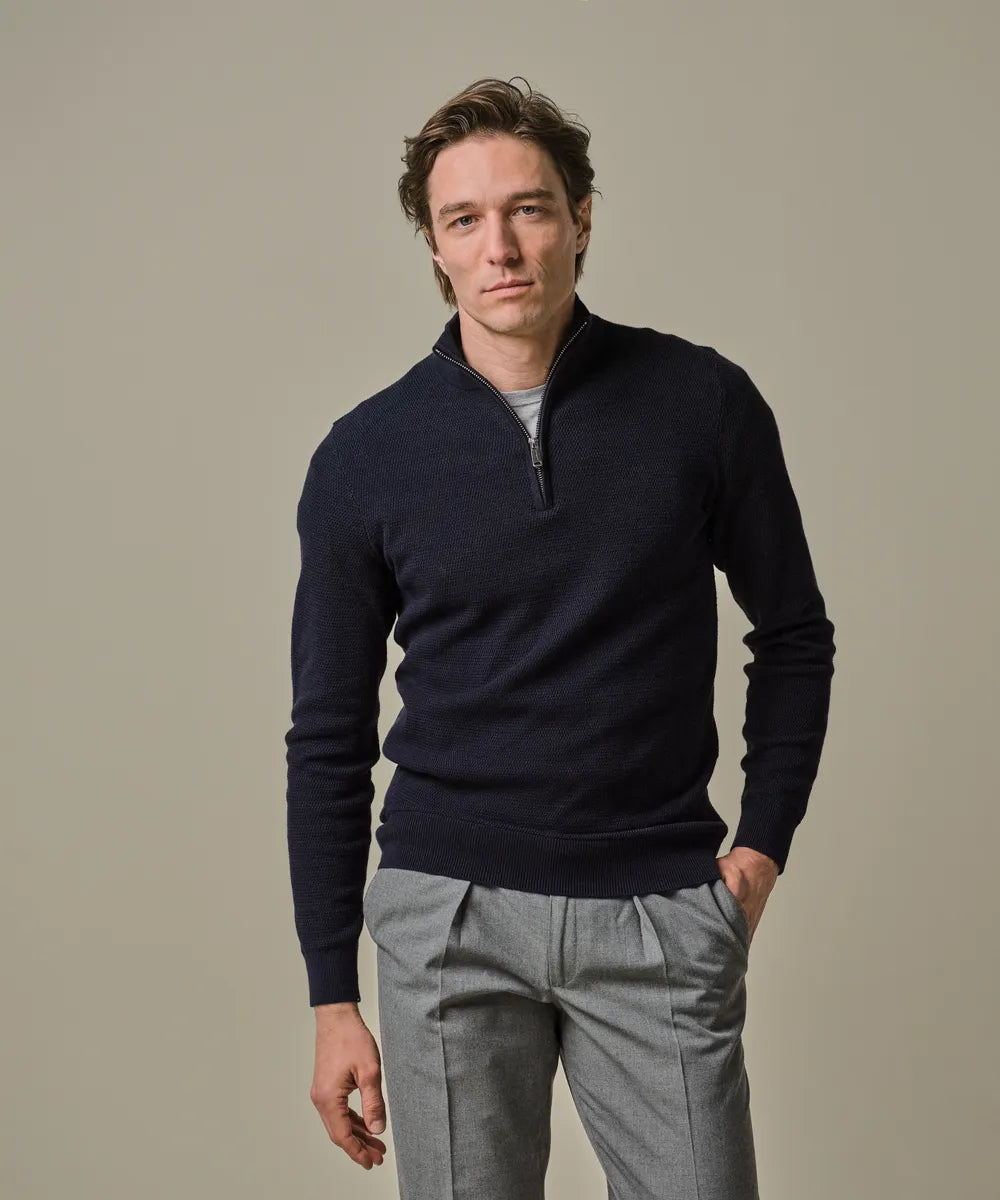 PROFUOMO STRUCTURED HALF ZIP PULLOVER