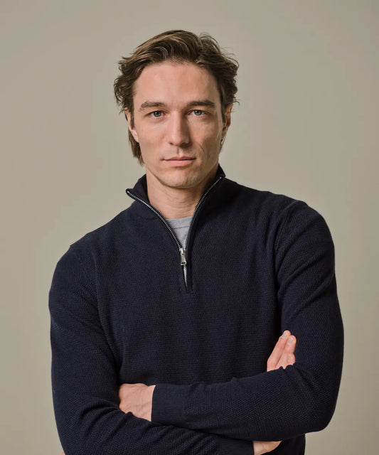 PROFUOMO STRUCTURED HALF ZIP PULLOVER